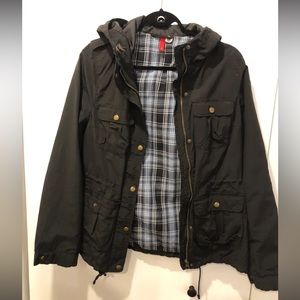 H&M DIVIDED black parka coat